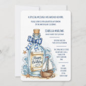 Message In Bottle Sailboat Birthday Invitation (Devant)