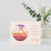 Message Merci avec fleurs et carte postale coucher (Debout devant)