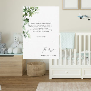 Message neutre Merci du Baby shower de la verdure