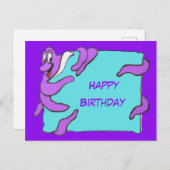 Message Octopus Bonne Carte postale Anniversaire (Devant / Derrière)
