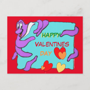 Message Octopus Bonne Valentines Jour Carte postal