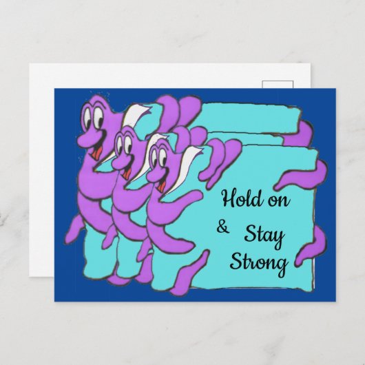 Message Octopus Cartoon Cust. Carte postale texte (Devant / Derrière)