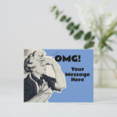 Message OMG personnalisé carte postale antique ann (Debout devant)