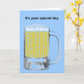 Message personnalisable Carte Anniversaire Beer Mu (Fleur jaune)