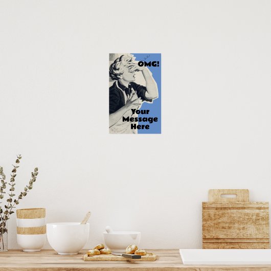 Message personnalisé OMG antique 50's Print Poster (Cuisine)