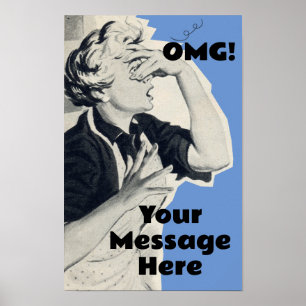 Message personnalisé OMG antique 50's Print Poster