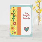 Message pour carte à coeurs rayés (Fleur jaune)