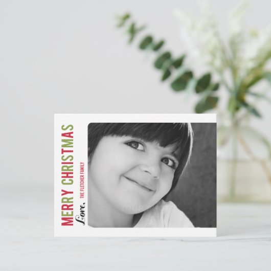 Message simple Carte photo de Noël/Fêtes (Debout devant)