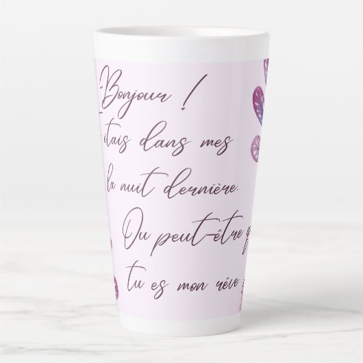 Messages d’amour mignons  latte mok (Voorkant)