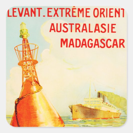 Messagries Maritimes ~ Bouy Vierkante Sticker (Voorkant)