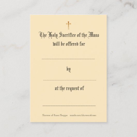 Messe Catholique Offrant Jésus Cartes Saintes (Dos)