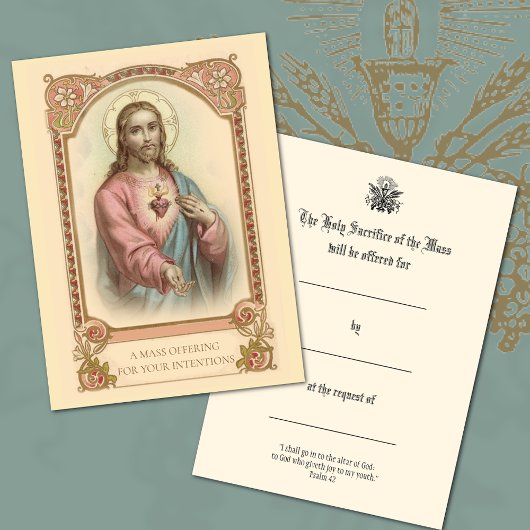 Messe Catholique Offrant Jésus Cartes Saintes
