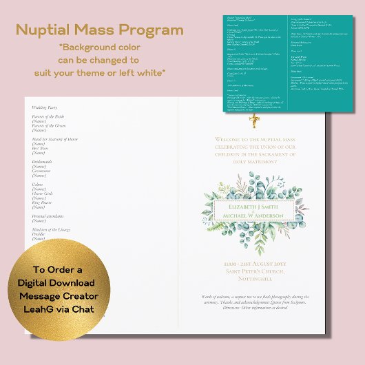 Messe nuptiale Mariage Feuille