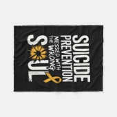 Messed With The Wrong Soul Suicide Prevention Awar Fleece Deken (Voorkant (Horizontaal))