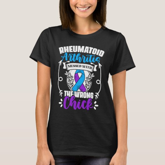 Messed Wrong Chick Ribbon Rheumatoid Arthritis Awa T-shirt (Voorkant)