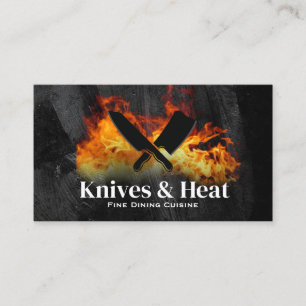 Messen en vuur   restaurant visitekaartje