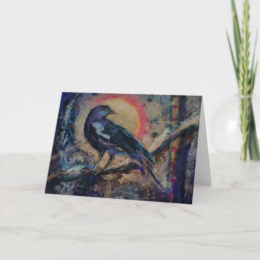 Messenger Raven Crow Blank Wenskaart Kaart (Voorkant)
