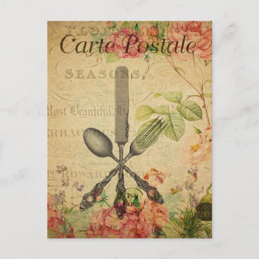  messenmakerij met vork nife Spoon Kitchen Briefkaart (Voorkant)