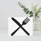 messenmakersvork en gekruist mes briefkaart (Staand voorkant)