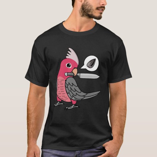 Messenpapegaai wil zaden I Roos borstvoeding Galah T-shirt (Voorkant)