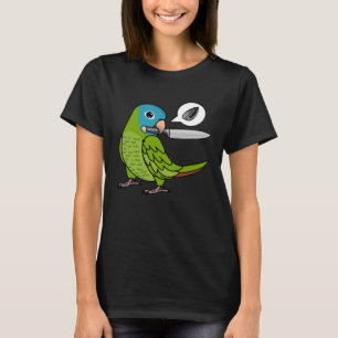 Messenpapegaai wil zaden in blauw gekroond Conure T-shirt