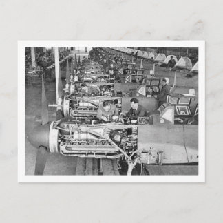 Messerschmitt Bf109 Productielijn in Regensburg Briefkaart