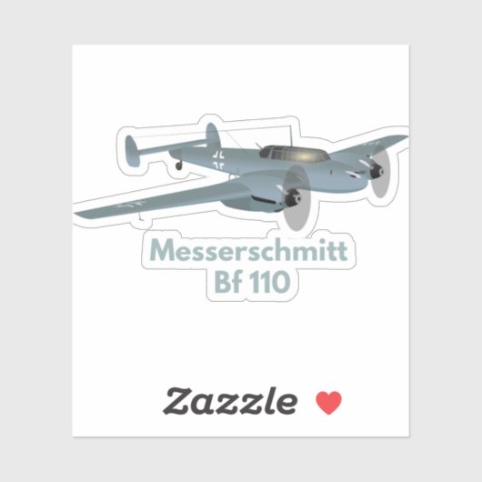 Messerschmitt Bf 110 German WW2 Heavy Fighter Sticker (Vel)