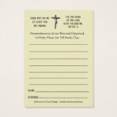 Messes commémoratives de la fête des âmes Décédées (Dos)