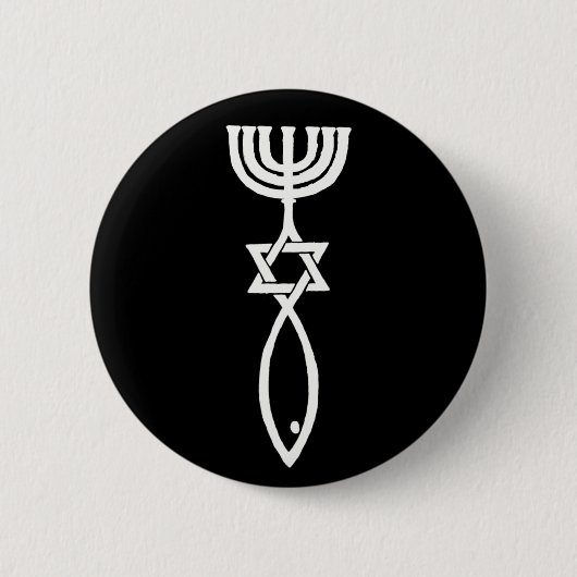 Messiaans symbool ronde button 5,7 cm (Voorkant)