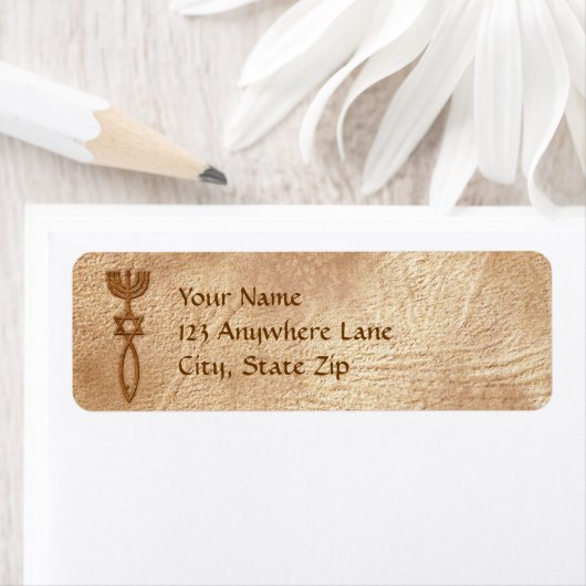 Messiaanse zegel verouderd retour adres labels (Insitu)