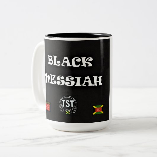 MESSIE NOIR JMT Mug Deux Tons, 15 oz (Devant gauche)