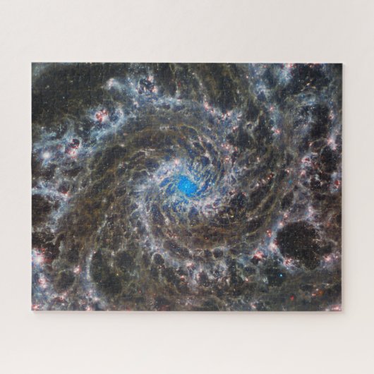 Messier 74 (M74) Galaxy | NGC 628 | MIRI | JWST Legpuzzel (Horizontaal)