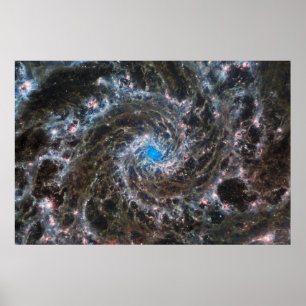Messier 74 (M74) Galaxy NGC 628 MIRI JWST Poster