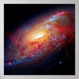 Messier M106 Spiral Galaxy Buitenspatie Foto Poster