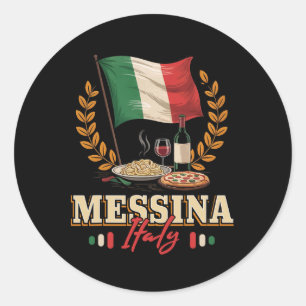 Messina Italië Souvenir Messina Vakantie Italiaans Ronde Sticker