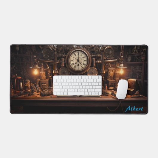 Messing & Brons Steampunk Tech XL Bureaumat (Keyboard & Muis)