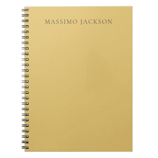Messing Geel Minimalistisch Eenvoudig Modern Esthe Notitieboek (Voorkant)