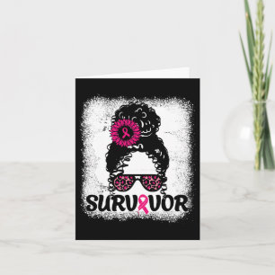 Messy Bun Distressed Pink Ribbon Borstkanker Sur Kaart