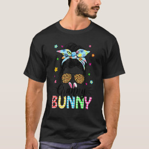 Messy Bun Easter Eggs Bandana Bunny Granny Women G T-shirt