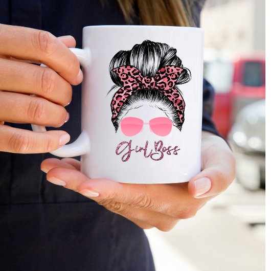 Messy Bun Fille Boss Coffee Mug personnalisé