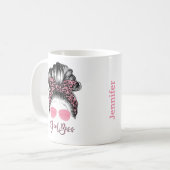 Messy Bun Fille Boss Coffee Mug personnalisé (Devant gauche)