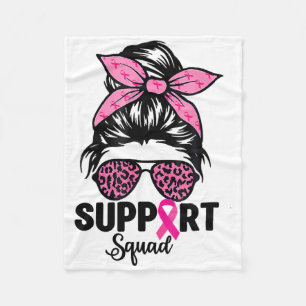 Messy Bun Gles Pink Support Squad Borstkanker Aw Fleece Deken