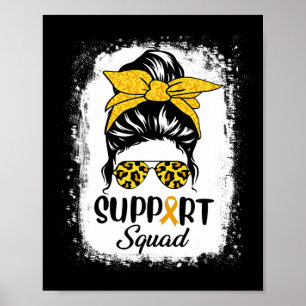 Messy Bun Gles Support Squad Kinderkanker Bewustzi Poster