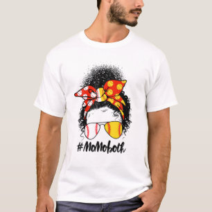 Messy Bun Hair African Afro Ma van Softball B T-shirt