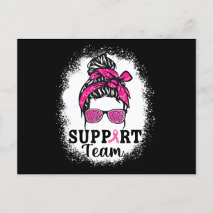 Messy Bun Hair Support Team Breast Cancer Awarenes Briefkaart