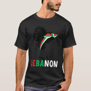 Messy Bun Libanon vlag Libanees voor meisjes vrouw T-shirt