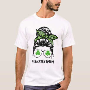 Messy Bun Lucigste mama St. Patrick's Day T-shirt