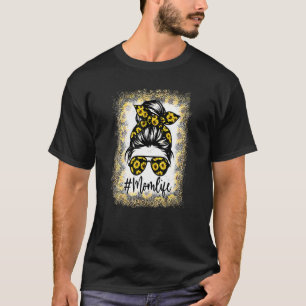 Messy Bun Mam Life Zonnebloem Bleken T-shirt