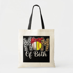 Messy Bun Mam van beide honkbal Softball Mam Tote Bag