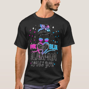 Messy Bun Pink of Blue Glam-ma houdt van je geslac T-shirt